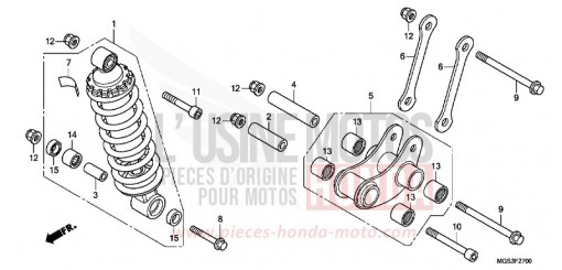 COUSSIN ARRIERE NC700XAC de 2012